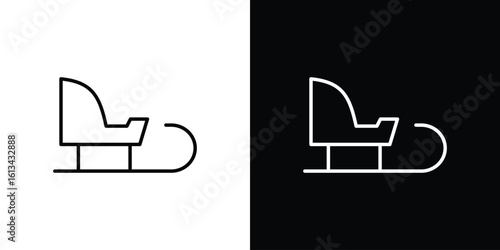 Sled icon collection. Line vector sign, symbol for web and mobile