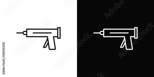 Sealant gun icon collection. Line vector sign, symbol for web and mobile