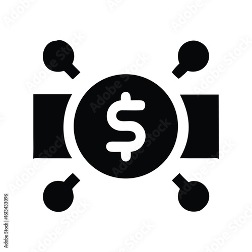 Dollar Symbol with Connecting Points Shows Investment Strategies