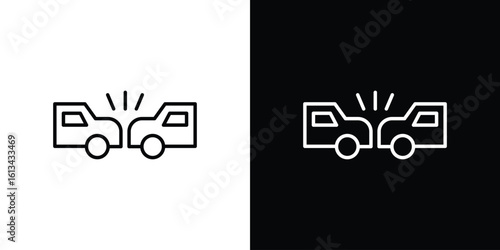 Rear end collision icon collection. Line vector sign, symbol for web and mobile