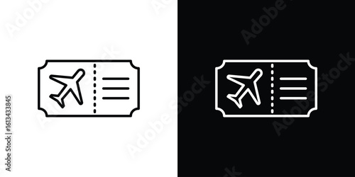 Plane Ticket icon collection. Line vector sign, symbol for web and mobile