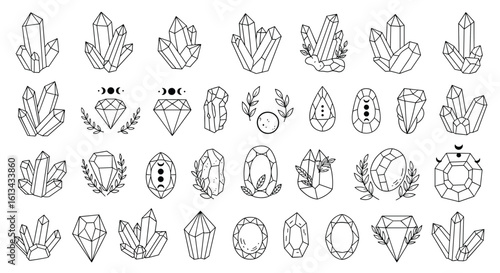 Collection of mystical symbols and esoteric designs perfect for tattoo art and graphic design projects