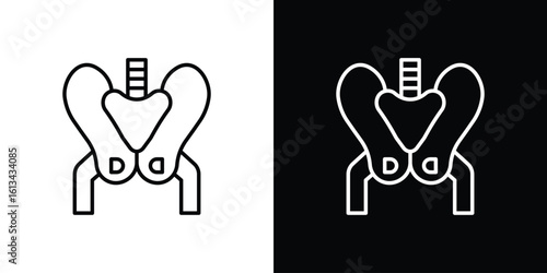 Pelvis icon collection. Line vector sign, symbol for web and mobile