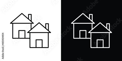 Neighborhood icon collection. Line vector sign, symbol for web and mobile