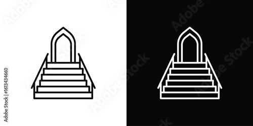 Minbar icon collection. Line vector sign, symbol for web and mobile