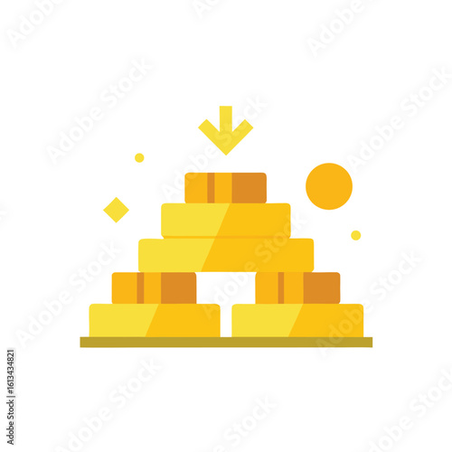 Investment Concept with Gold Bars and Coin Stack