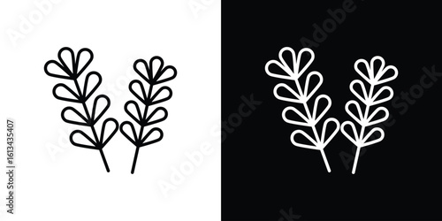 Lavender icon collection. Line vector sign, symbol for web and mobile
