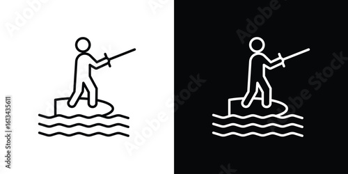 Kitesurf sign icon collection. Line vector sign, symbol for web and mobile