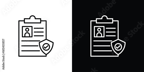 Insurance policy icon collection. Line vector sign, symbol for web and mobile
