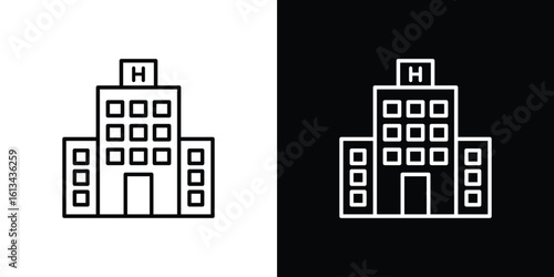 Hospital icon collection. Line vector sign, symbol for web and mobile