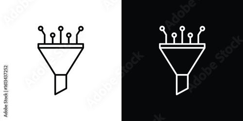 Funneling data icon collection. Line vector sign, symbol for web and mobile