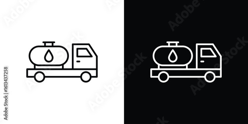 Fuel truck icon collection. Line vector sign, symbol for web and mobile