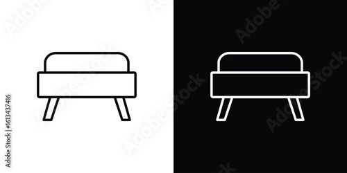Footstool icon collection. Line vector sign, symbol for web and mobile