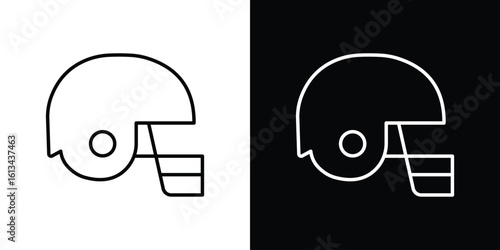 Football helmet icon collection. Line vector sign, symbol for web and mobile