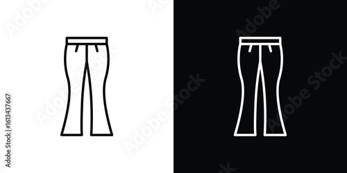 Flare pants icon collection. Line vector sign, symbol for web and mobile