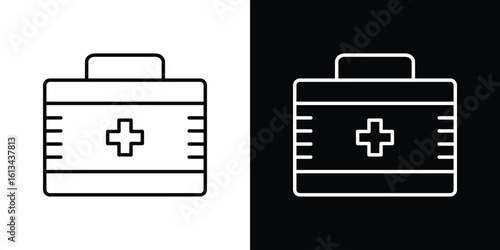 First aid kit icon collection. Line vector sign, symbol for web and mobile