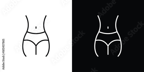 Female hips and waist icon collection. Line vector sign, symbol for web and mobile