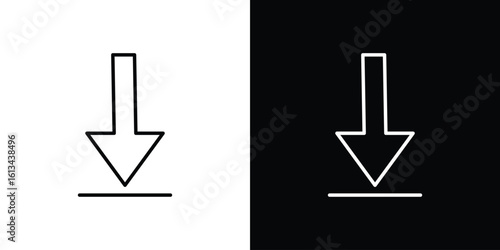 Download icon collection. Line vector sign, symbol for web and mobile