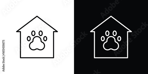 Dog Shelter icon collection. Line vector sign, symbol for web and mobile