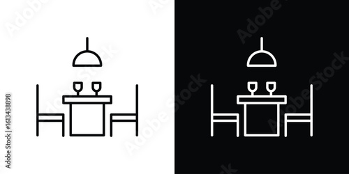 Dining table icon collection. Line vector sign, symbol for web and mobile