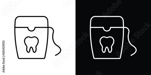 Dental floss icon collection. Line vector sign, symbol for web and mobile