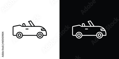 Convertible car icon collection. Line vector sign, symbol for web and mobile
