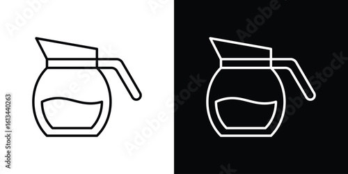 Coffee pot icon collection. Line vector sign, symbol for web and mobile