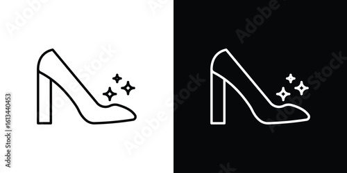 Cinderella shoe icon collection. Line vector sign, symbol for web and mobile