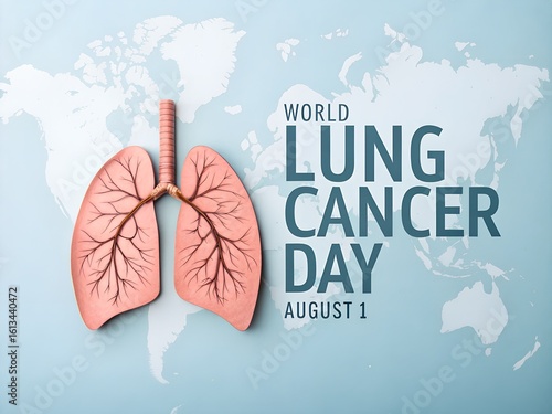 Lung cancer awareness design illustration, World lung cancer day design illustration, World Lung Cancer Day illustration isolated background