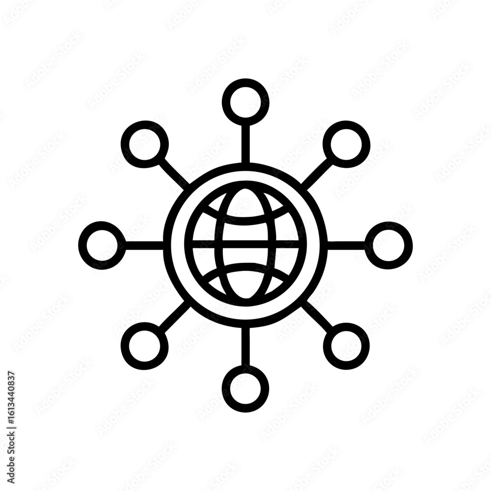 Obraz premium A social network icon bold outline vector illustration design