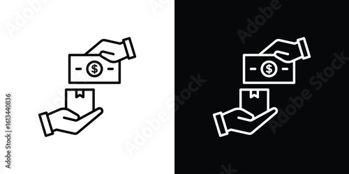Cash on delivery icon collection. Line vector sign, symbol for web and mobile