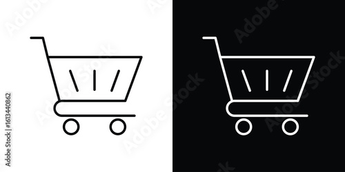 Cart icon collection. Line vector sign, symbol for web and mobile