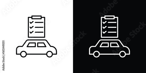 Car repair check list icon collection. Line vector sign, symbol for web and mobile
