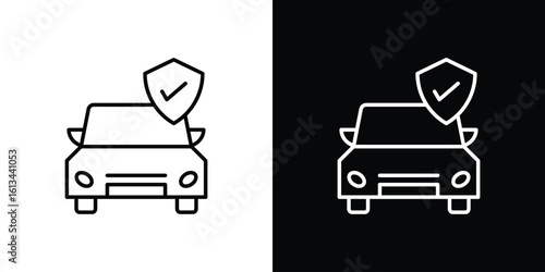 Car insurance icon collection. Line vector sign, symbol for web and mobile