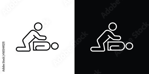 CPR icon collection. Line vector sign, symbol for web and mobile