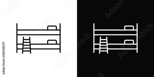 Bunk bed icon collection. Line vector sign, symbol for web and mobile
