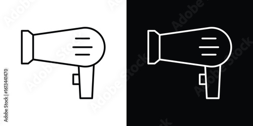 Blow dryer icon collection. Line vector sign, symbol for web and mobile