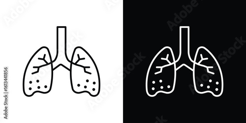 Asthma icon collection. Line vector sign, symbol for web and mobile