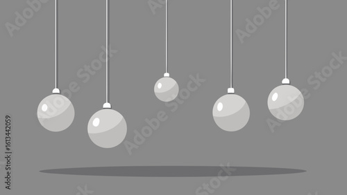 hanging silver baubles neutral wall