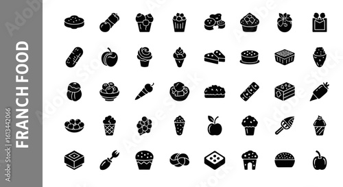 French Food Silhouette Collection: Cuisine, Gourmet, and European Dishes
