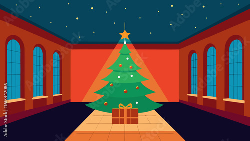 high ceiling room grand christmas tree