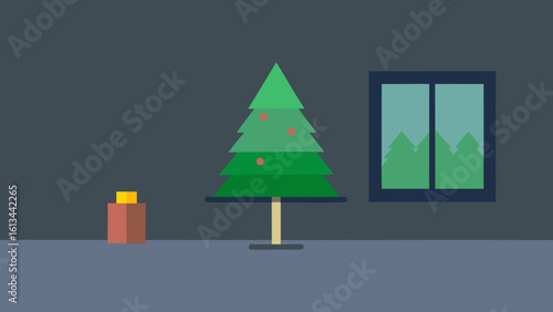 small christmas tree modern room