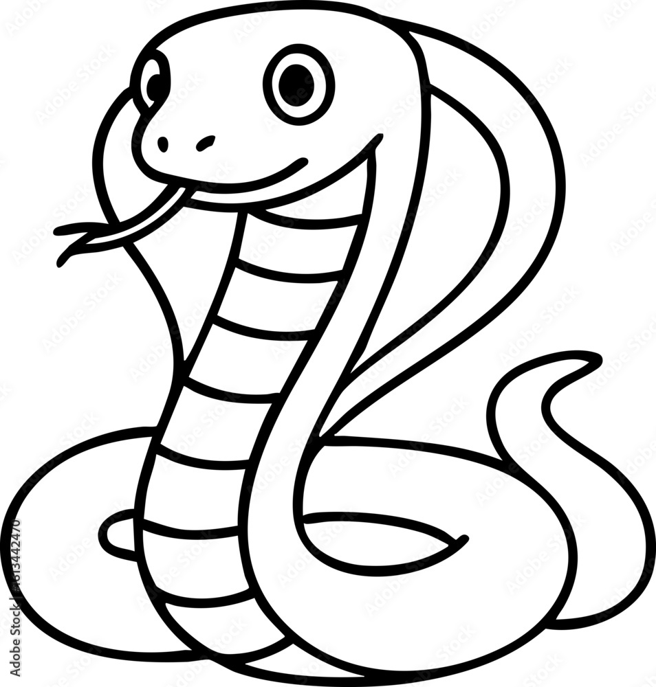 Fototapeta premium 코브라 색칠도안