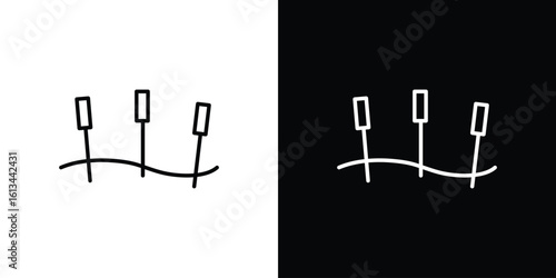 Acupuncture icon collection. Line vector sign, symbol for web and mobile