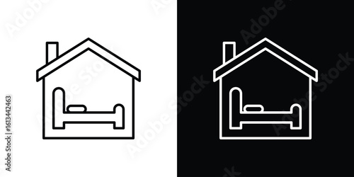 Accommodation icon collection. Line vector sign, symbol for web and mobile