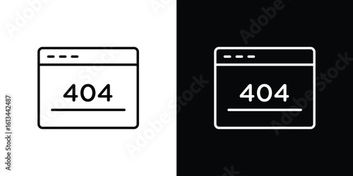 404 Error icon collection. Line vector sign, symbol for web and mobile