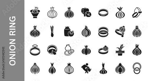 Onion Ring Silhouette Collection: Fast Food, Appetizers, and Snack Graphics