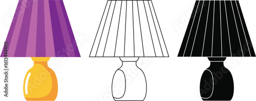 Find modern bedside lamp illustrations for home decor and lighting design ideas