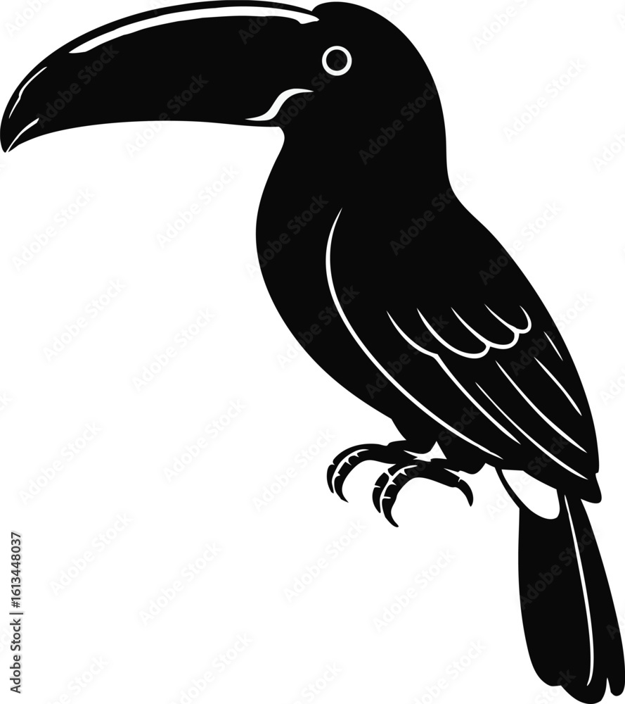 Obraz premium Toucan Silhouette: Tropical Bird Illustration