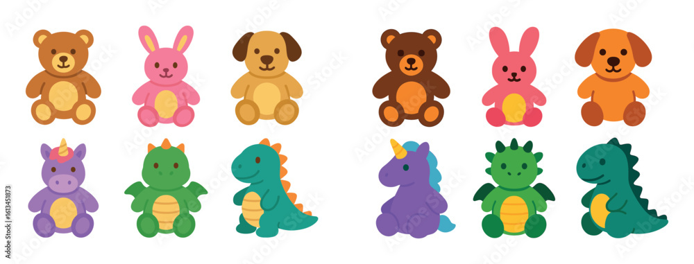 Obraz premium Colorful Plush Icon Grid